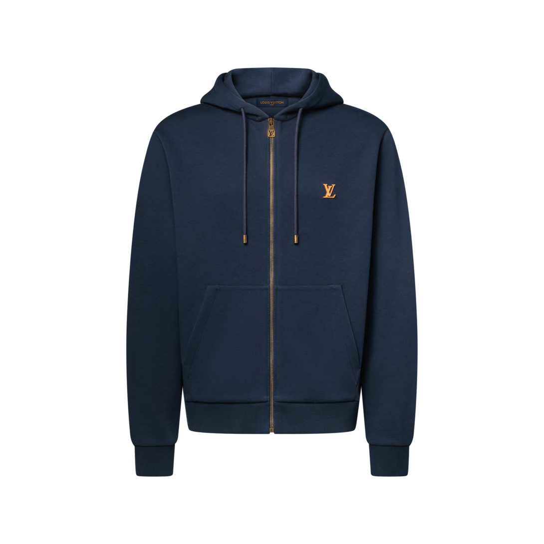 LOUIS VUITTON 19AW 3Dパッチポケットハーフジップフーディ Louis Vuitton Men's Off-White Cotton 3D Patched Pocket Half Zipped